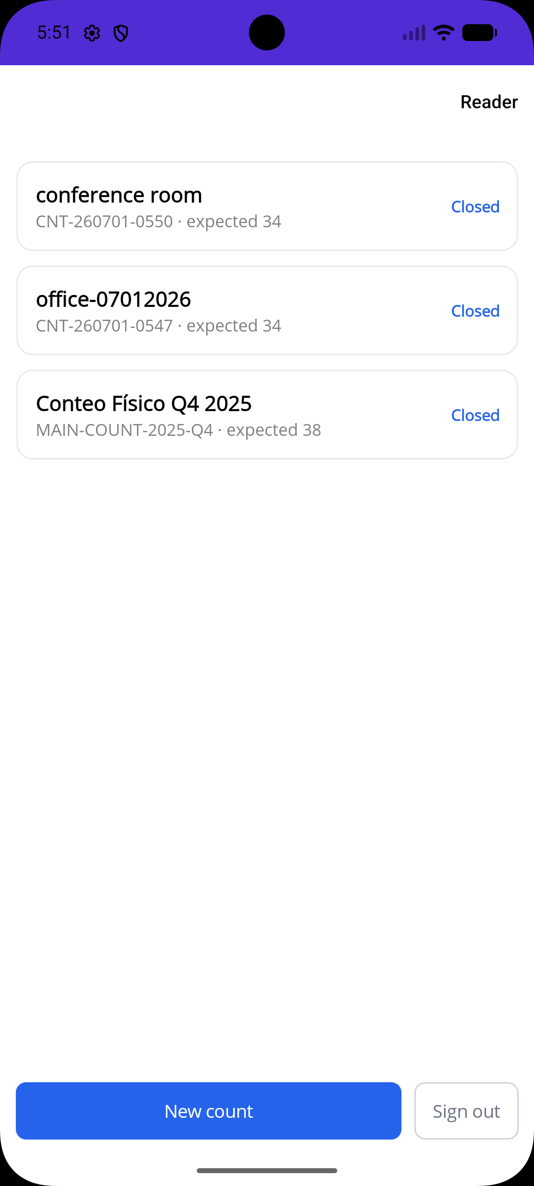 activoHQ app count session list